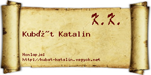 Kubát Katalin névjegykártya